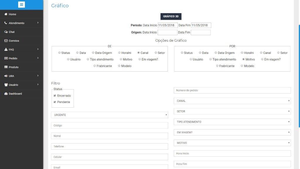 Sistema de CRM Filtros