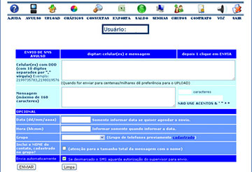 Sistema de envio de SMS